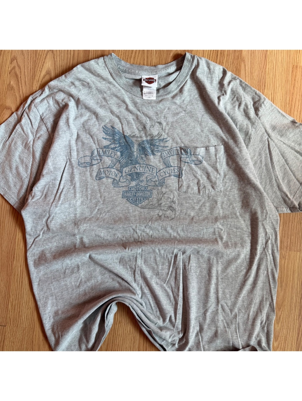 Harley Davidson Pocket Tee Grey Grand Rivers KY Size 2X